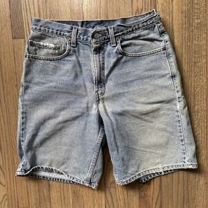 VTG Levis 550 Denim Shorts Jean SZ 33 Relaxed Fit 90's Grunge Light Blue Chore